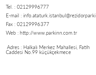 Park nn By Radisson stanbul Atatrk Airport iletiim bilgileri